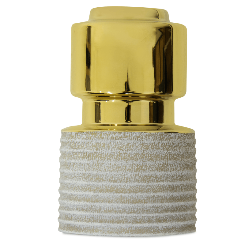 Florero Geometrico Ondas 25 Cm Champagne