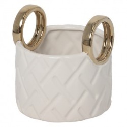Base 16 Cm Canasta  Blanca/ Dorada