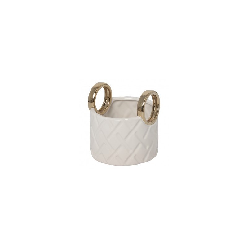 Base 16 Cm Canasta  Blanca/ Dorada